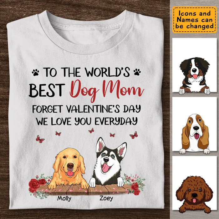 Best Dog Mom Valentine - Personalized T-Shirt - Dog Lovers TS - TT3659