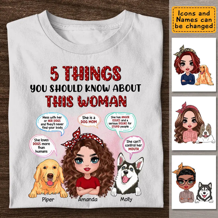 5 Things You Should Know About Dog Mom - Personalized T-Shirt - Dog Lovers TS - TT3653