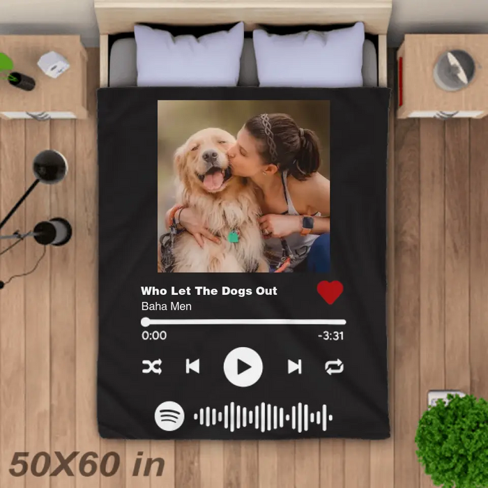 Custom Spotify Code Music - Personalized Blanket - Dog Lovers B - TT3562