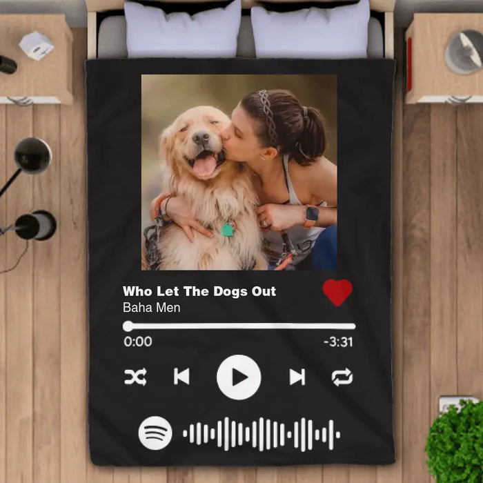 Custom Spotify Code Music - Personalized Blanket - Dog Lovers B - TT3562