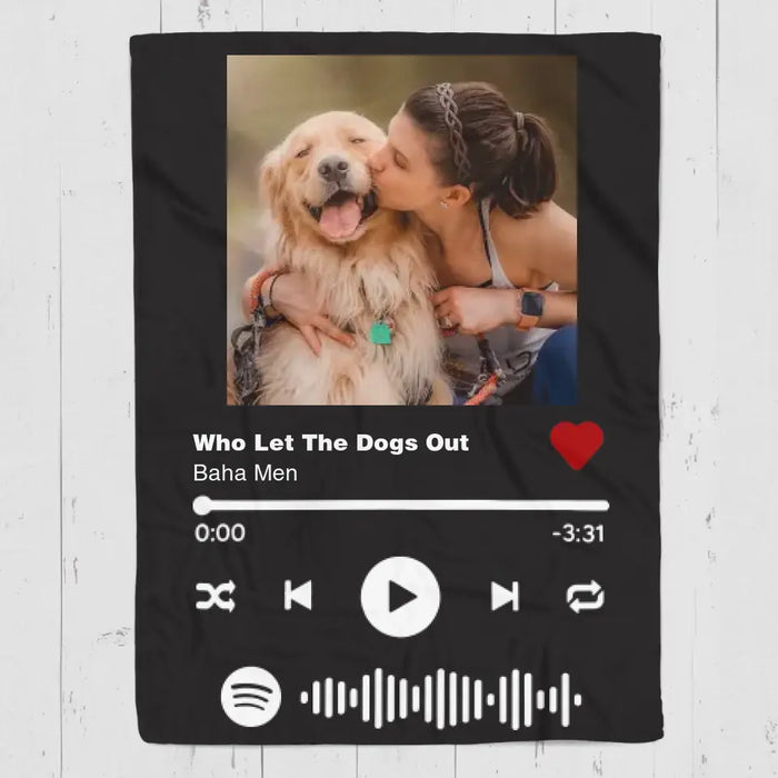 Custom Spotify Code Music - Personalized Blanket - Dog Lovers B - TT3562