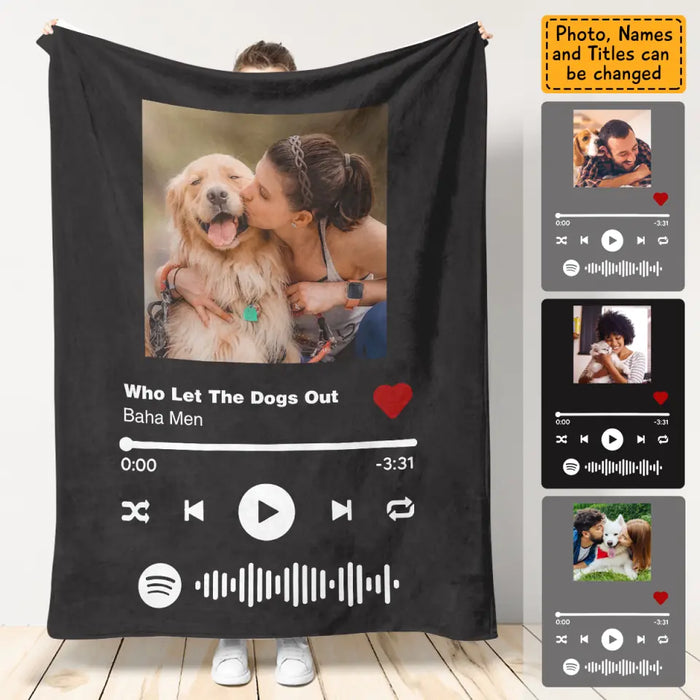 Custom Spotify Code Music - Personalized Blanket - Dog Lovers B - TT3562