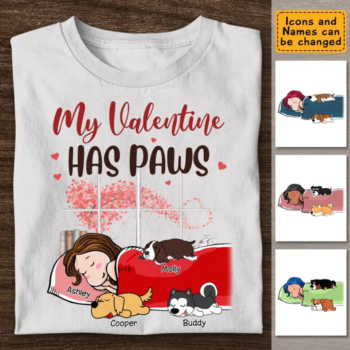 My Valentine Has Paws - Personalized T-Shirt - Dog Lovers TS - TT3654