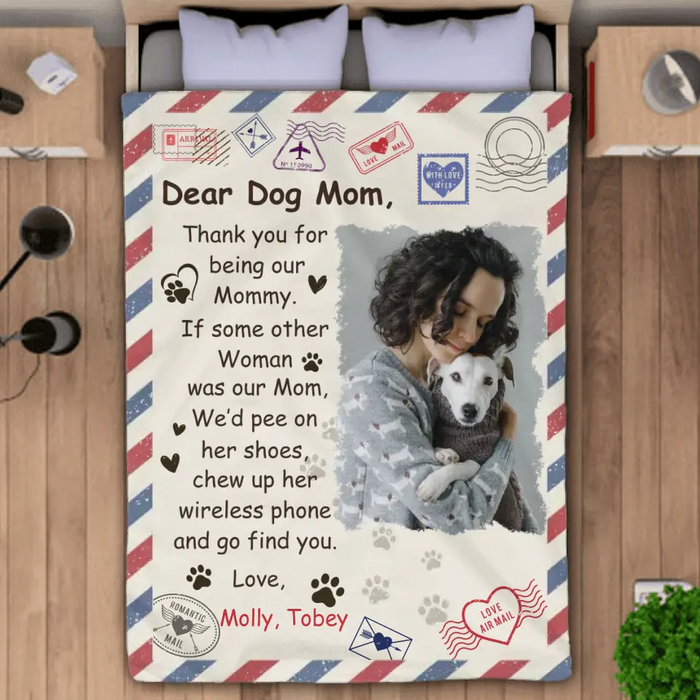 Dear Dog Mom - Personalized Blanket - Dog Lovers B - TT3551
