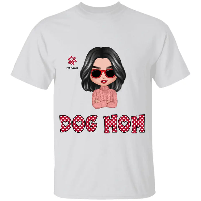 Polka Dot Pattern Doll Dog Mom Personalized T-shirt TS-NB2812