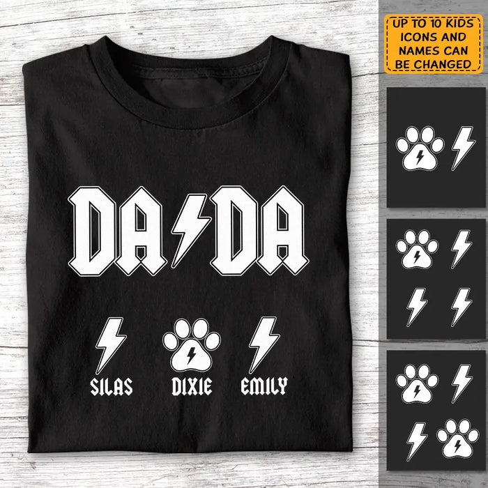 Rock and Roll Dada Personalized T-Shirt - Gift For Father TS-PT3744