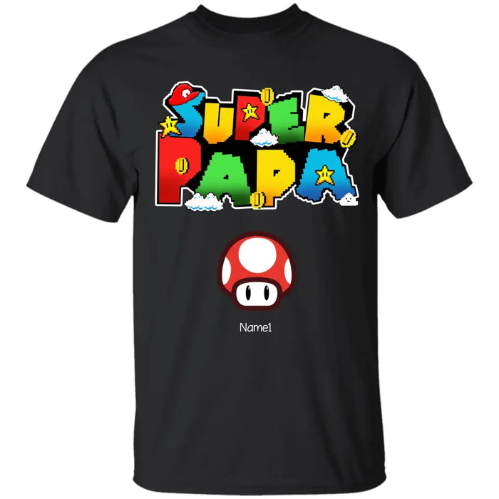 Gamer Super Papa - Personalized T-Shirt- Gift For Dad -TS-PT3283
