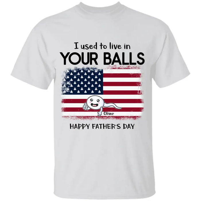 We Used To Live in Your Balls - Personalized Apparel - Gift For Father TS-TT3120