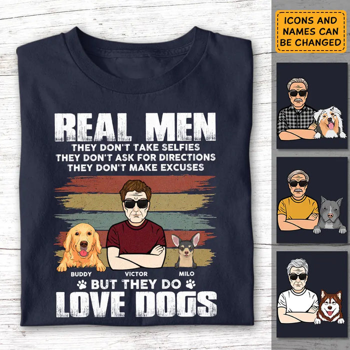 Real Men Love Dogs - Personalized T-Shirt - Gift For Father's Day TS - PT3778