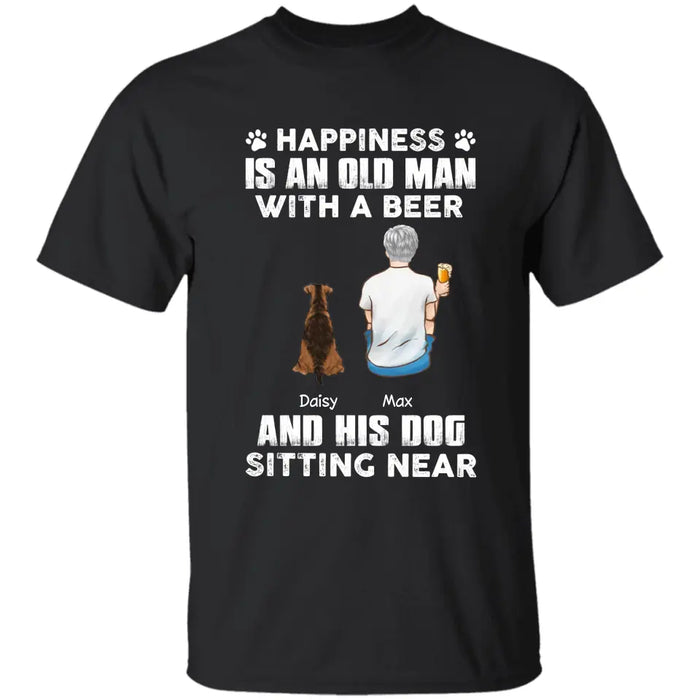 Happiness Is An Old Man - Personalized T-Shirt - Dog Lovers - TS-TT3802