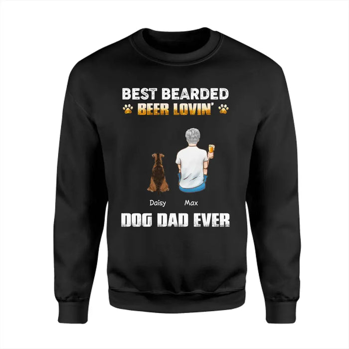 Best Bearded Beer Lovin' Dog Dad Ever - Personalized T-Shirt - Gift For Father's Day TS - PT3804