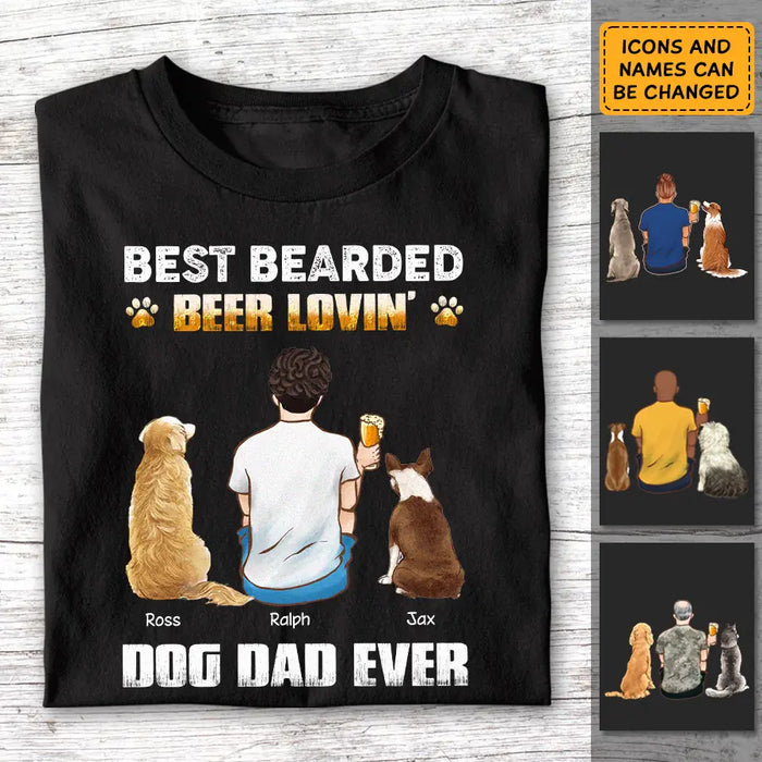 Best Bearded Beer Lovin' Dog Dad Ever - Personalized T-Shirt - Gift For Father's Day TS - PT3804