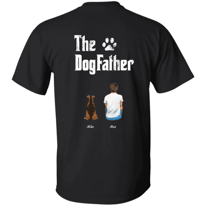 "The Dog Father" man, dog and cat personalized Back T-shirt