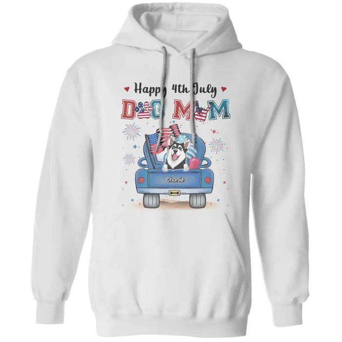 Happy 4th July Dog Mom- Personalized T-Shirt - 4th July TS - PT3841