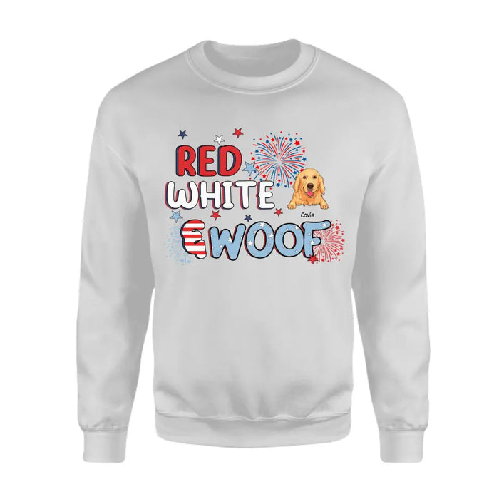 Red White & Woof - Personalized T-Shirt - 4th of July, Dog Lovers TS - TT3581