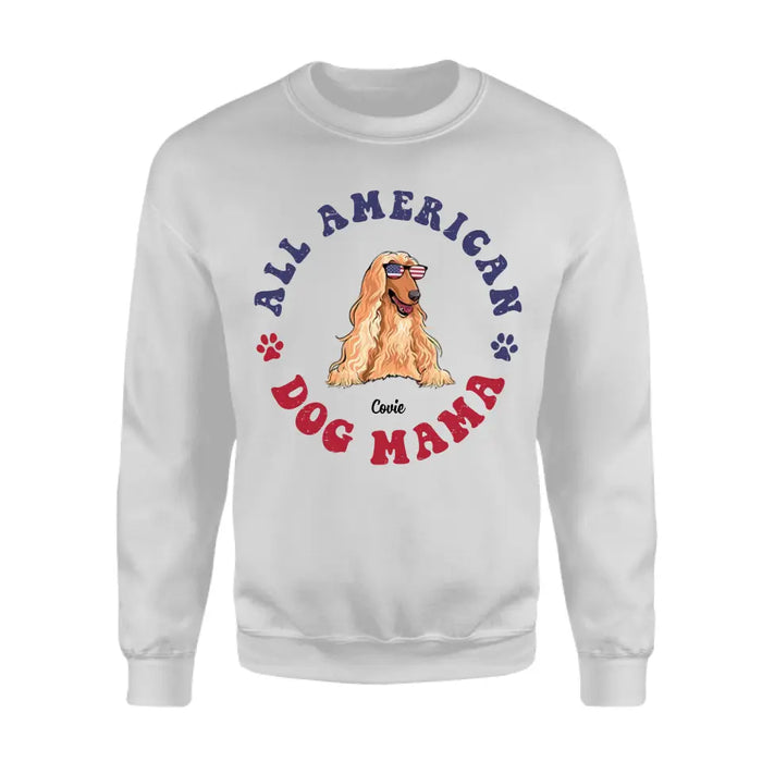 All American Dog Mama- Personalized T-Shirt - 4th July TS - PT3842