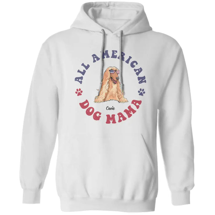 All American Dog Mama- Personalized T-Shirt - 4th July TS - PT3842