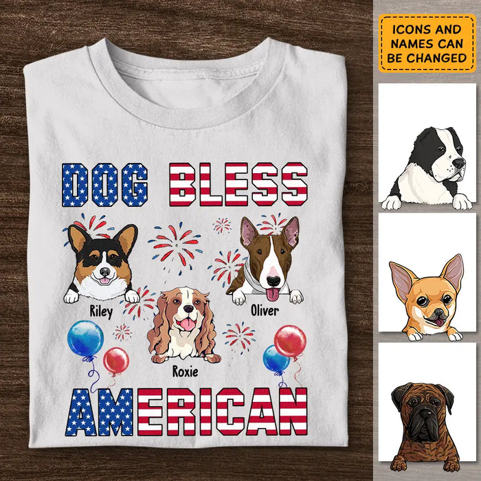 Dog Bless American - Personalized T-Shirt - 4th July TS - PT3843