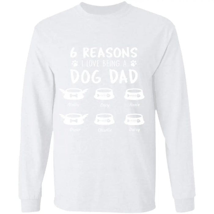 "Reasons I Love Being A Dog Dad" name, pet bowl personalized T-Shirt TS-HR56