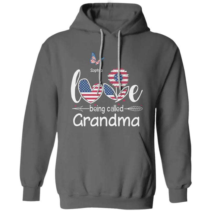 Love Being Called Grandma, Mama - Personalized T-Shirt - 4th July TS-TT3224