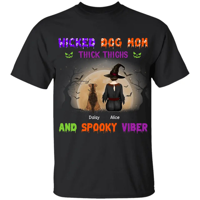 Thick Thighs And Spooky Vibes Dog - Personalized T-Shirt - Halloween - PT3862