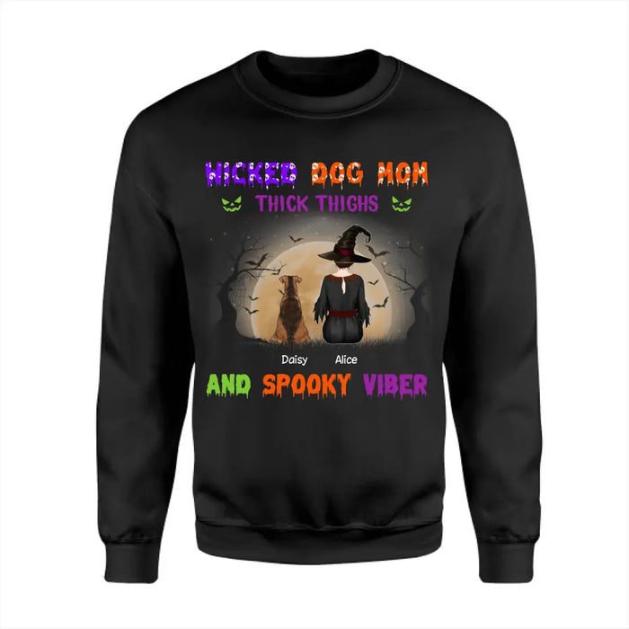 Thick Thighs And Spooky Vibes Dog - Personalized T-Shirt - Halloween - PT3862