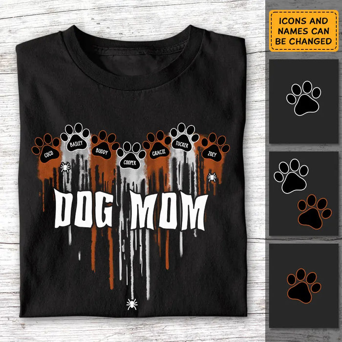 Halloween Dog Mom Paws Heart - Personalized T-Shirt - Halloween TS - PT3860