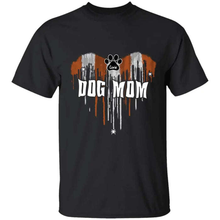 Halloween Dog Mom Paws Heart - Personalized T-Shirt - Halloween TS - PT3860