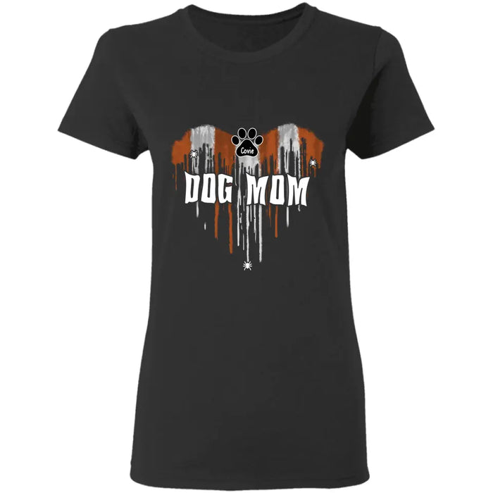 Halloween Dog Mom Paws Heart - Personalized T-Shirt - Halloween TS - PT3860