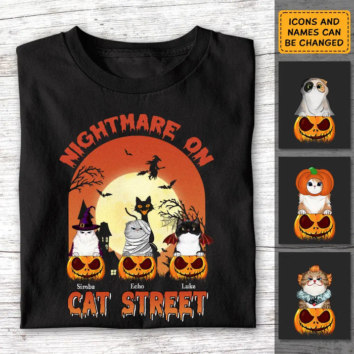 Nightmare On Cat Street - Personalized T-Shirt - Halloween TS - PT3881