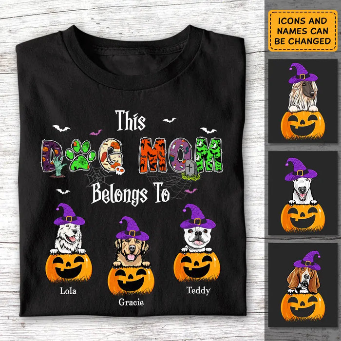 Halloween This Dog Mom Belongs - Personalized T-Shirt - Halloween TS - PT3879