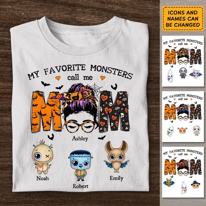 My Favorite Monster Calls Me Mom - Personalized T-Shirt - Happy Halloween TS-TT3886