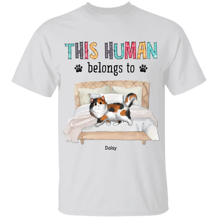 This Human Belongs To Cats - Personalized T-Shirt - Cat Lovers TS - TT3899