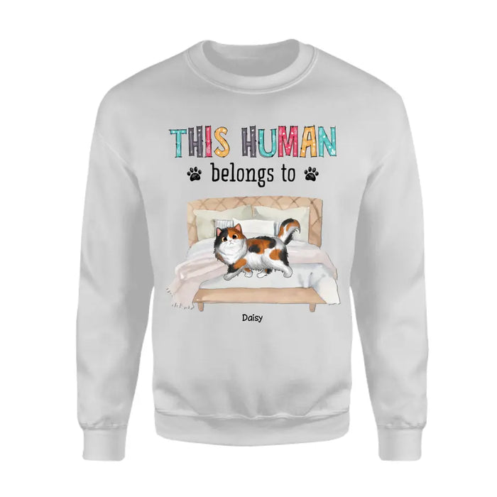 This Human Belongs To Cats - Personalized T-Shirt - Cat Lovers TS - TT3899