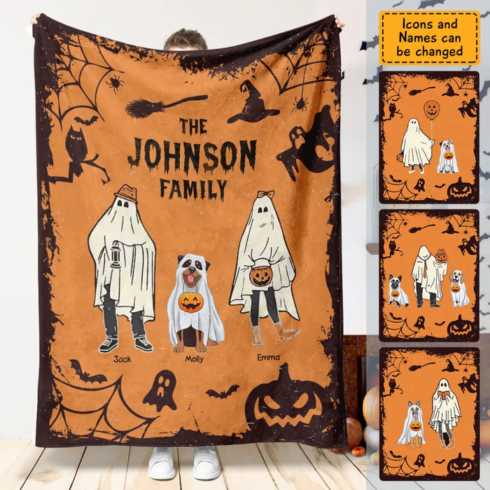 Customized Ghost Personalized Blanket- Halloween B - PT3965