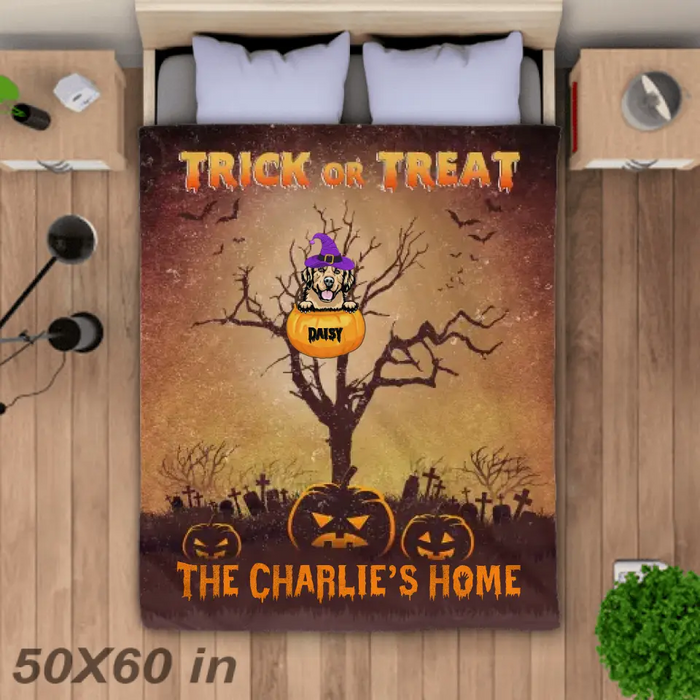 Halloween Blanket Trick Or Treat Blanket Personalized Blanket- Halloween B - PT3966