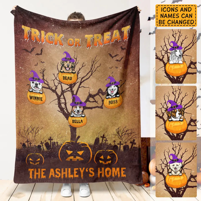 Halloween Blanket Trick Or Treat Blanket Personalized Blanket- Halloween B - PT3966