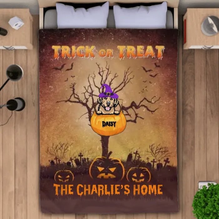 Halloween Blanket Trick Or Treat Blanket Personalized Blanket- Halloween B - PT3966