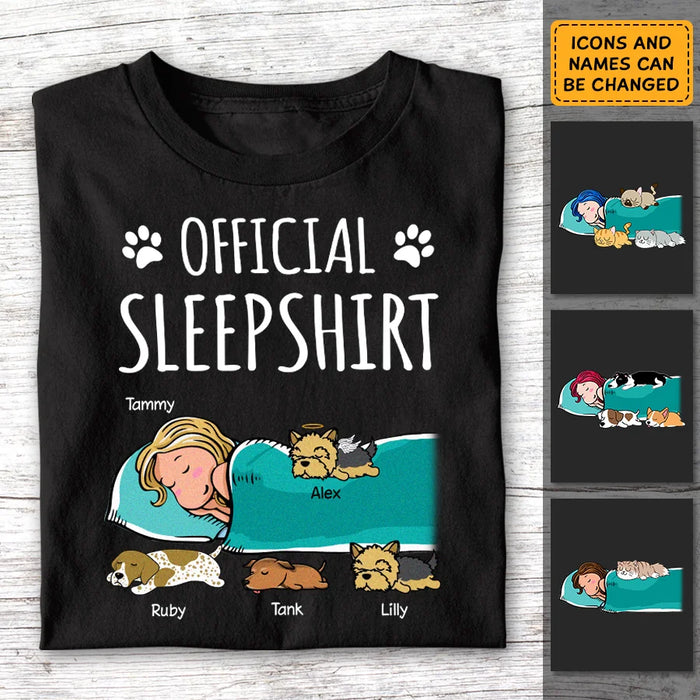 Official Sleepshirt - dog, cat personalized T-Shirt Black TS-GH158