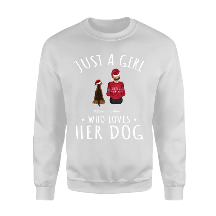 Just A Girl Who Loves Her Dogs Christmas Personalized T-Shirt TS-PT534