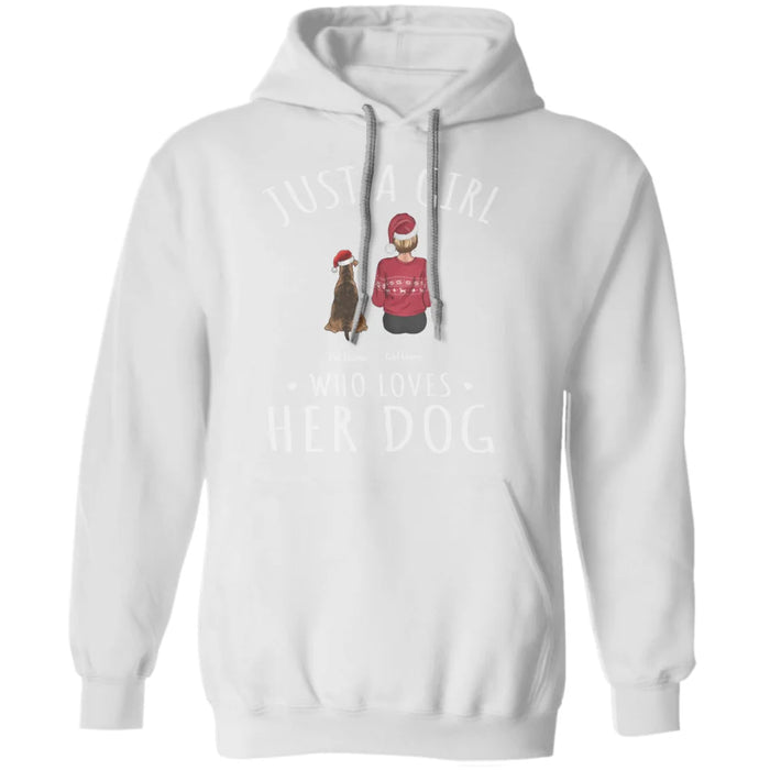 Just A Girl Who Loves Her Dogs Christmas Personalized T-Shirt TS-PT534