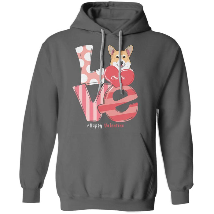 "Happy Valentine With Dog" dog personalized T-Shirt