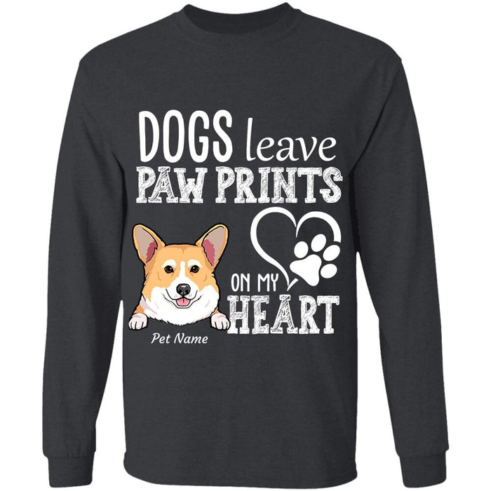 "Dogs leave paw prints on my heart" personalized T-Shirt