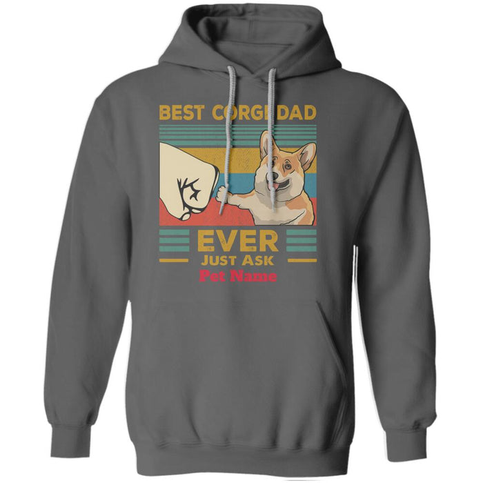 "Best corgi dad ever, just ask my kid" personalized T-Shirt