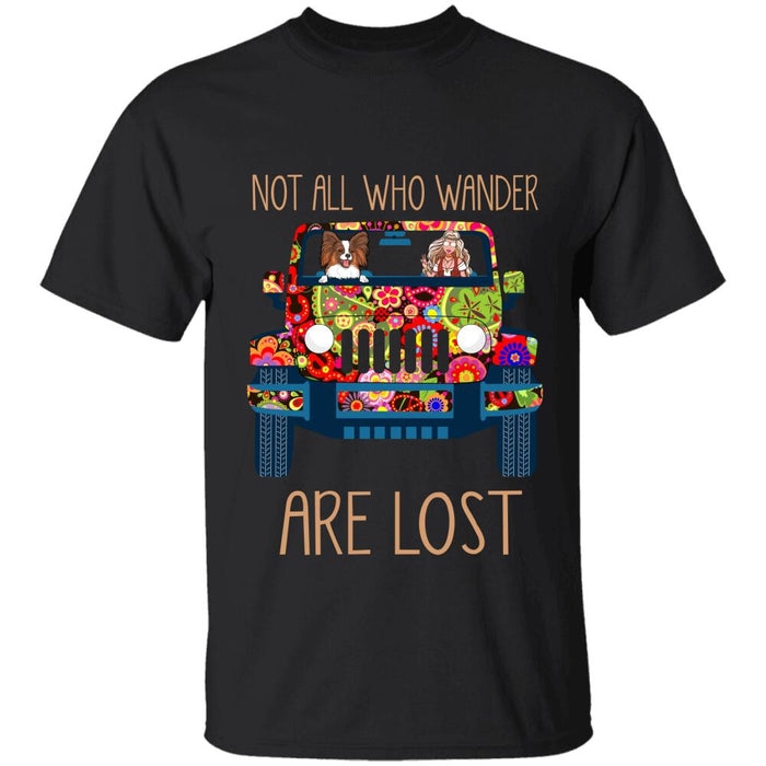 "Not all who wander are lost" girl and dog personalized T-Shirt