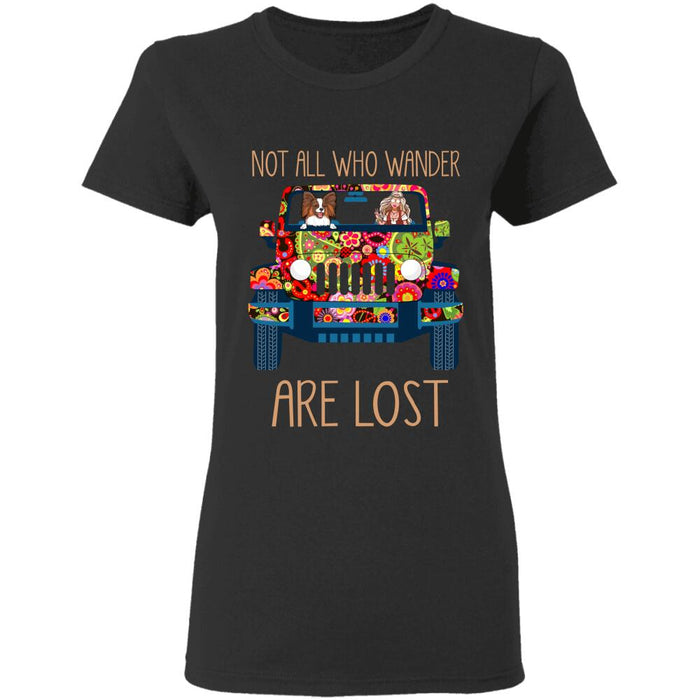 "Not all who wander are lost" girl and dog personalized T-Shirt