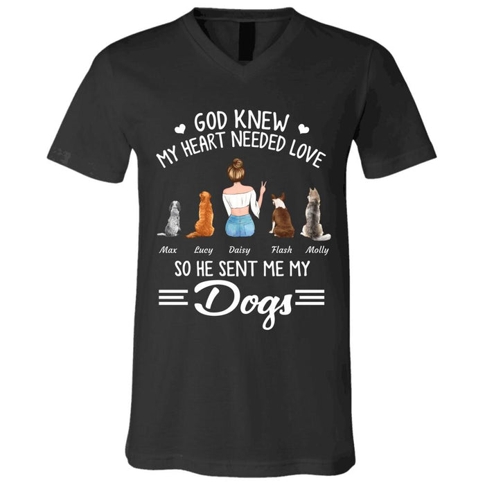 God Knew I Needed Love So He Sent Me My Dogs/Cats personalized Pet T-Shirt