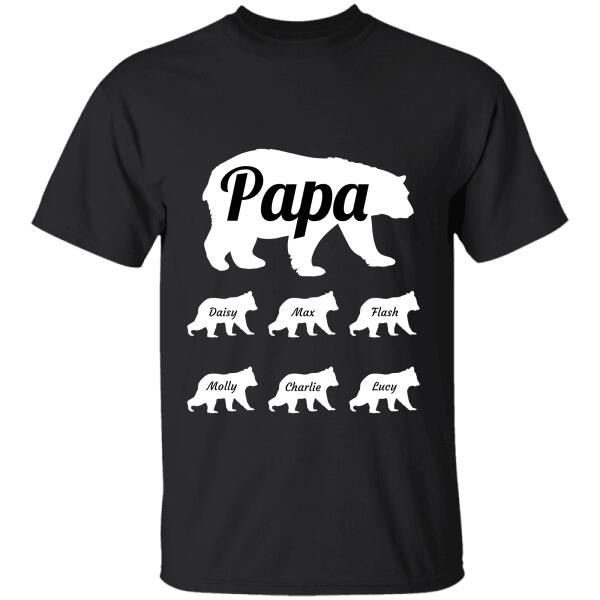 "Papa Bear" kids' names personalized T-Shirt