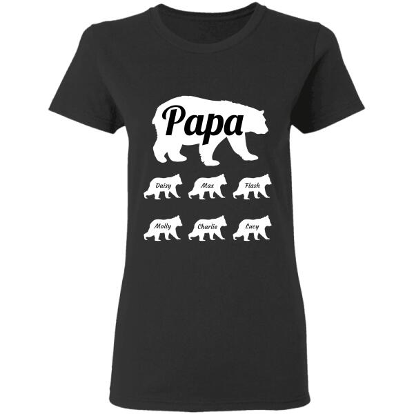 "Papa Bear" kids' names personalized T-Shirt