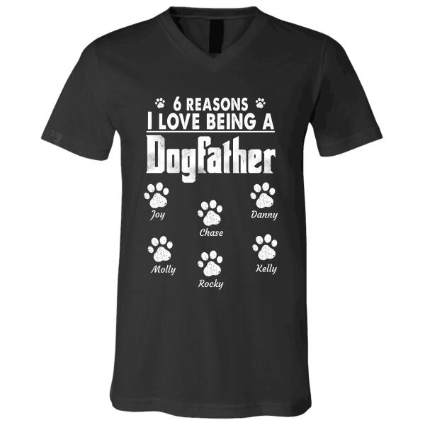 "6 Reasons I Love Being A Dogfather" name personalized T-shirt